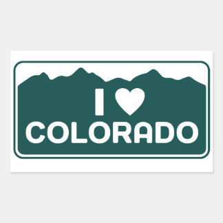 I Love Coloradoステッカー 長方形シール