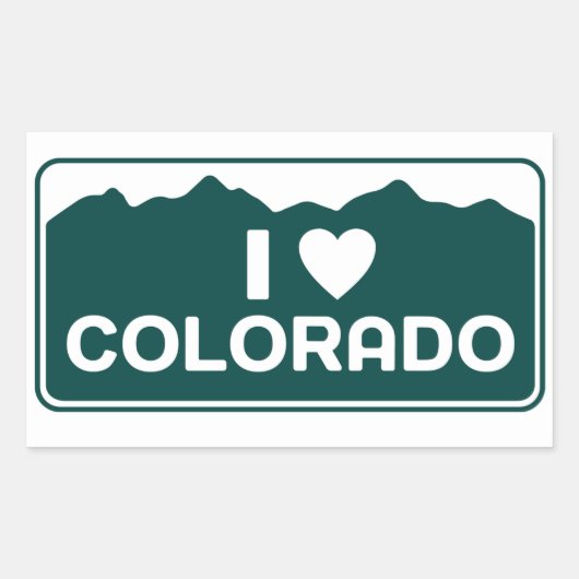 I Love Coloradoステッカー 長方形シール (正面)