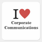 I Love ❤️ Communications 企業の STICKER スクエアシール (正面)