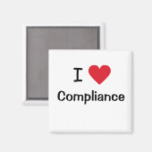 I Love Compliance Iハート・コンプライアンス責任者ギフト マグネット (正面/裏面)