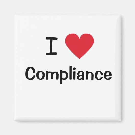 I Love Compliance Iハート・コンプライアンス責任者ギフト マグネット (正面)