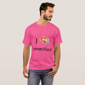I Love Connecticut with a Colorful Swirling Heart  Tシャツ (正面フル)
