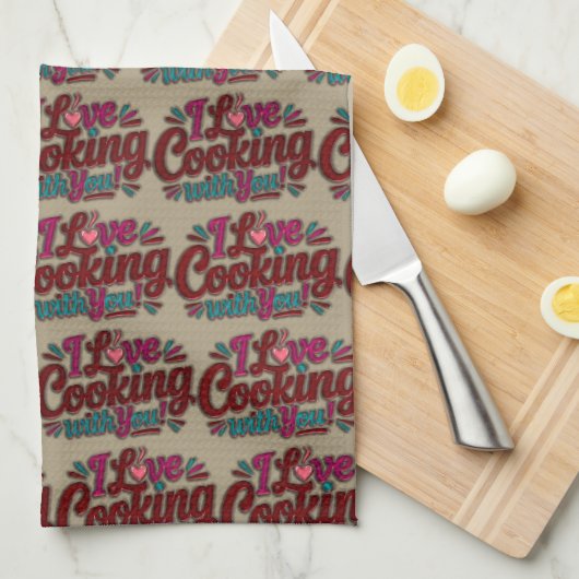 I love cooking with you キッチンタオル (四つ折り)