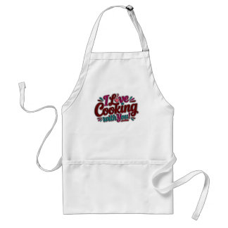 I love cooking with you printed apron スタンダードエプロン