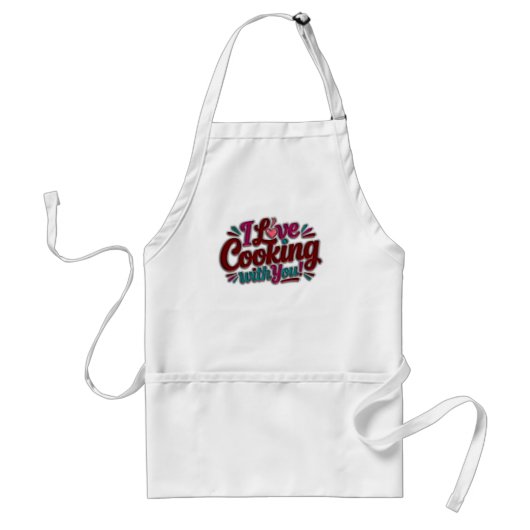 I love cooking with you printed apron スタンダードエプロン (正面)