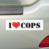 I Love Cops Bumperステッカー バンパーステッカー (車上)
