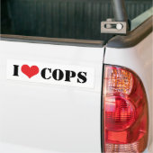I Love Cops Bumperステッカー バンパーステッカー (トラック上)