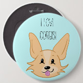 I Love Corgisボタン 缶バッジ (正面&裏面)