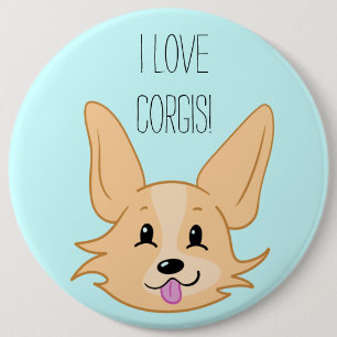 I Love Corgisボタン 缶バッジ