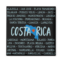 I Love Costa Ricaマップ都市の名前お土産