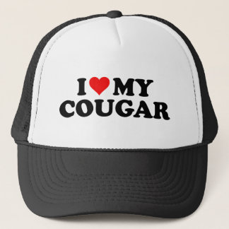 I Love Cougars おもしろい Cougar Valentine's Day 3 WH1 キャップ
