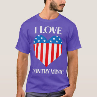 I Love Country Music Retro Vintage Guitar American Tシャツ