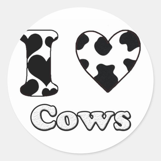 I love cows ラウンドシール (正面)