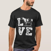 I Love Cows Cow Dairy Farmer Farm Tシャツ (正面)