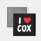 I Love Cox - ハート - 名前 マグネット (正面/裏面)