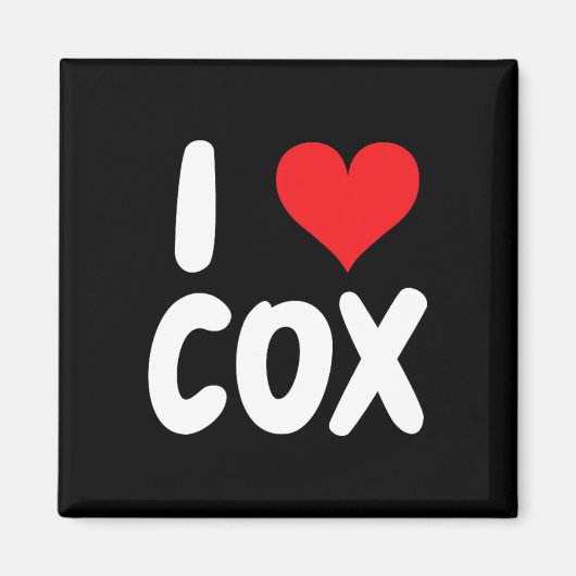 I Love Cox - ハート - 名前 マグネット (正面)