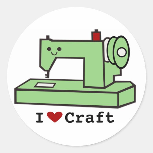 I Love Craft -かわいい裁縫機 ラウンドシール (正面)
