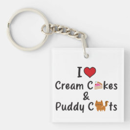 I Love Cream Cakes & Puddy Cats キーホルダー