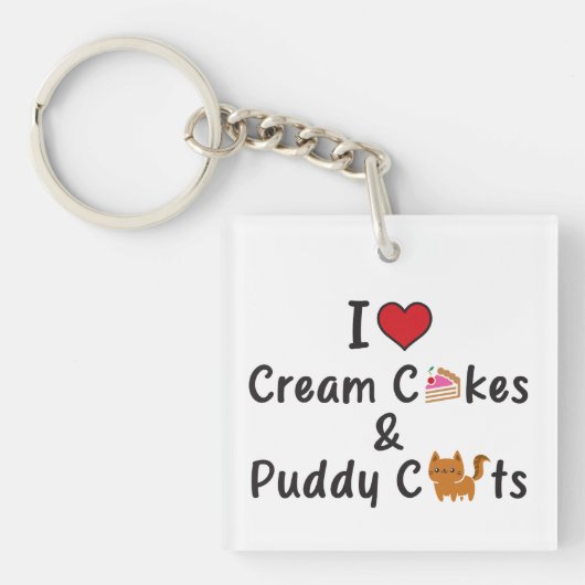 I Love Cream Cakes & Puddy Cats キーホルダー (正面)