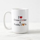 I Love Cream Cakes & Puddy Cats コーヒーマグカップ (左)