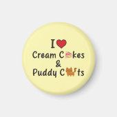 I Love Cream Cakes & Puddy Cats マグネット (正面)
