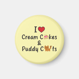 I Love Cream Cakes & Puddy Cats マグネット