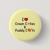 I Love Cream Cakes & Puddy Cats 缶バッジ (正面)