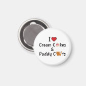 I Love Cream Cakes & Puddy Cats Magnet マグネット (正面/裏面)