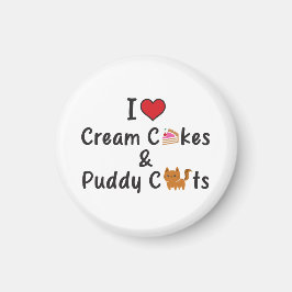 I Love Cream Cakes & Puddy Cats Magnet マグネット