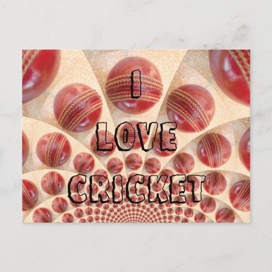 I Love Cricket カスタマイズ Product Post card ポストカード (正面)