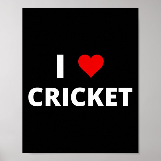 I Love Cricket (with A Red Heart)  ポスター (正面)