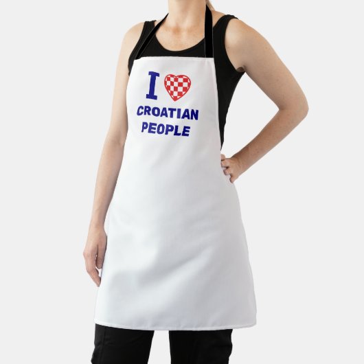 I Love Croatian People エプロン (インサイチュ)