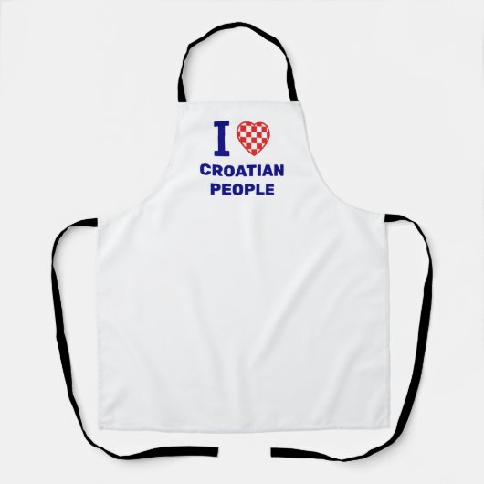 I Love Croatian People エプロン (正面)
