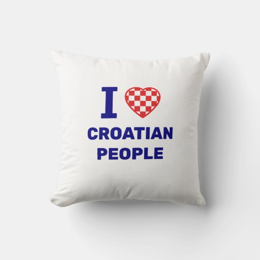 I Love Croatian People クッション (正面)