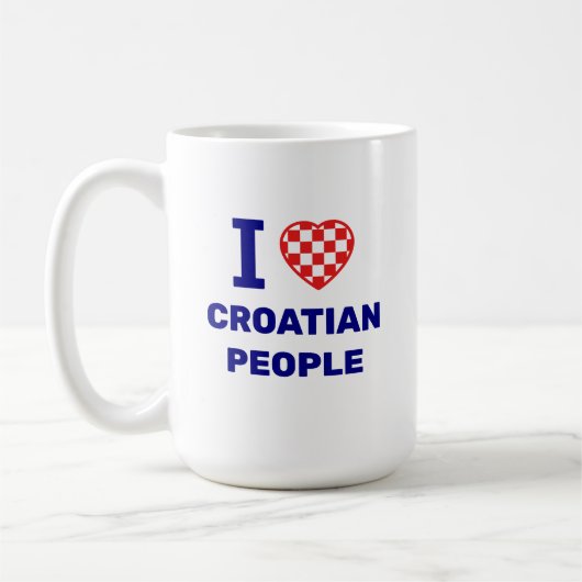 I Love Croatian People コーヒーマグカップ (左)