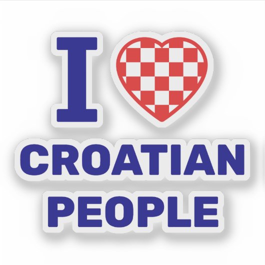 I Love Croatian People シール (正面)
