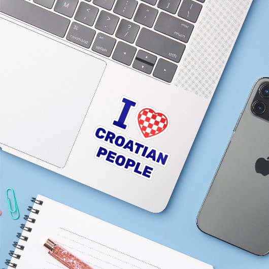 I Love Croatian People シール (ノートパソコンとiPhone)