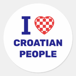 I Love Croatian People ラウンドシール