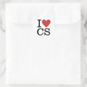 I Love CS ❤️ Computer Science Faculty/Student ラウンドシール (バッグ)