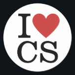 I Love CS ❤️ Computer Science Faculty/Student ラウンドシール<br><div class="desc">I ❤️ Love CS Computer Science カスタムクラシック System Round Stickerは、コーディング、問題解決、技術を生き生きとした学生や教職員に向けて設計された製品です。ノートブック、ノートブック、ワークスペースのパーソナライズに最適な、耐久性に優れ高品質たシールは、お客様のスタイルに合わせてカスタマイズユニーク可能。あなたは教えプログラマーの次世代や独自のコーディング技術の習得など、このシールはコンピュータサイエンスへのコミットメントを証明する。会話を刺激し、どこに行ってもフィールドへの愛を誇らしげに宣言しよう！科お気に入りの目？プログラミング、データ構造とアルゴリズム、コンピュータアーキテクチャ、オペレーティングシステム、データベース管理システム、離散数学、ソフトウェアエンジニアリング、計算理論、人工知能、マシン学、コンピュータネットワーク、サイバーセキュリティ、人間とコンピュータの相互作用、くもの巣開発、コンパイラデザイン。</div>