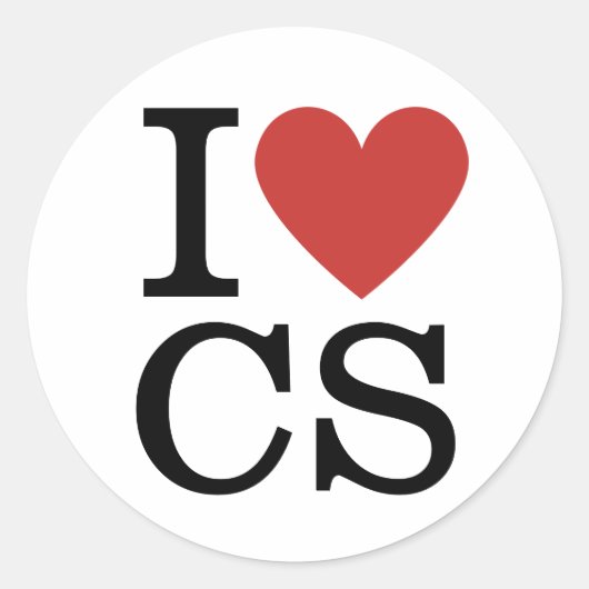 I Love CS ❤️ Computer Science Faculty/Student ラウンドシール (正面)