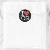 I Love CS ❤️ Computer Science Faculty/Student ラウンドシール (バッグ)