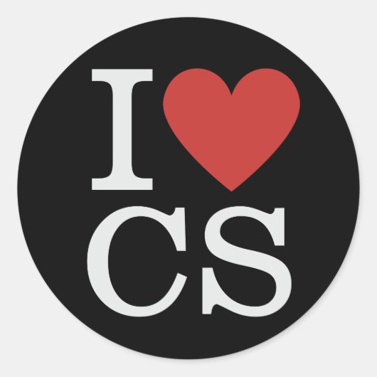 I Love CS ❤️ Computer Science Faculty/Student ラウンドシール (正面)