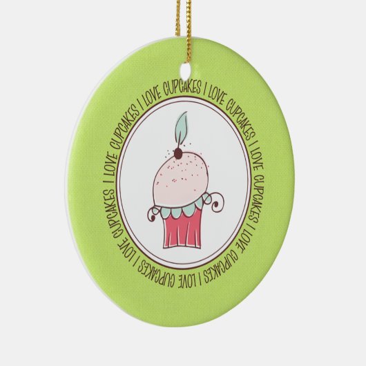 I Love Cupcakesセラミッククリスマスオーナメント セラミックオーナメント (右)