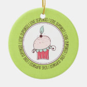 I Love Cupcakesセラミッククリスマスオーナメント セラミックオーナメント (正面)