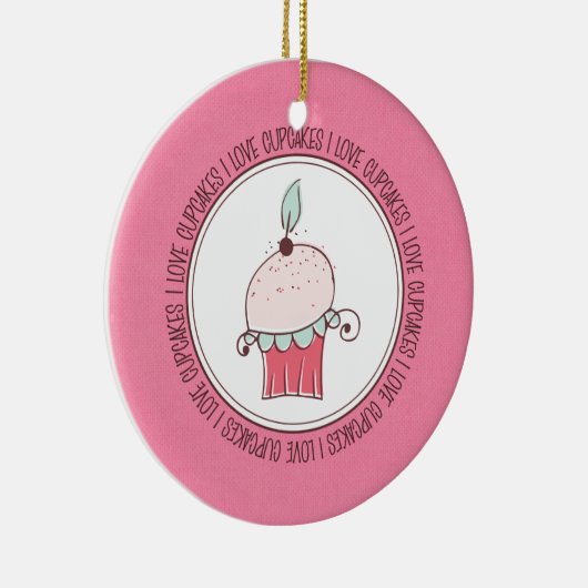 I Love Cupcakesセラミッククリスマスオーナメント セラミックオーナメント (右)