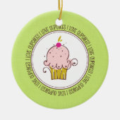 I Love Cupcakesセラミッククリスマスオーナメント セラミックオーナメント (正面)
