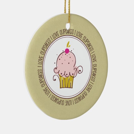 I Love Cupcakesセラミッククリスマスオーナメント セラミックオーナメント (右)