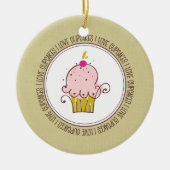 I Love Cupcakesセラミッククリスマスオーナメント セラミックオーナメント (正面)