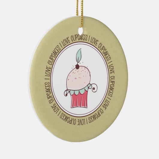 I Love Cupcakesセラミッククリスマスオーナメント セラミックオーナメント (右)